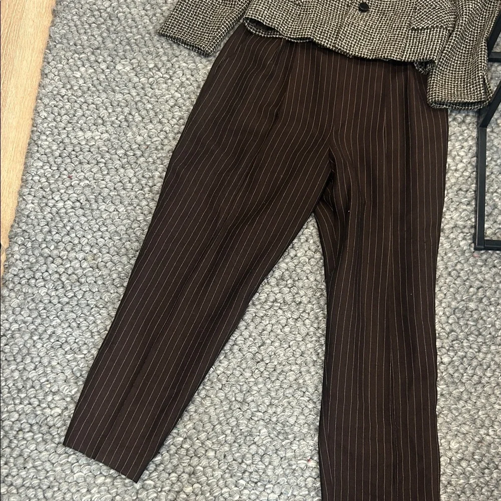 Christian Dior Vintage Chocolate Brown Wool Blend Suit Set Size 12